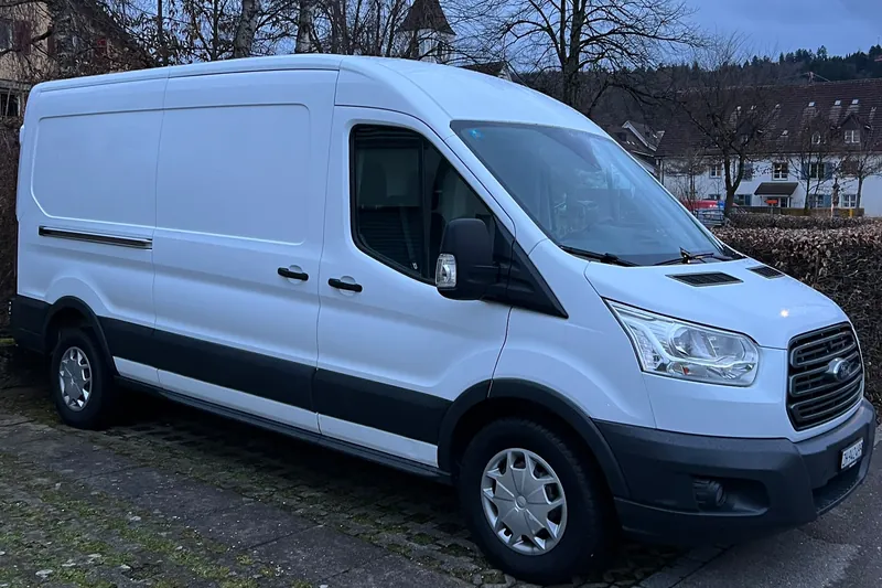 White Ford Transit van for rent
